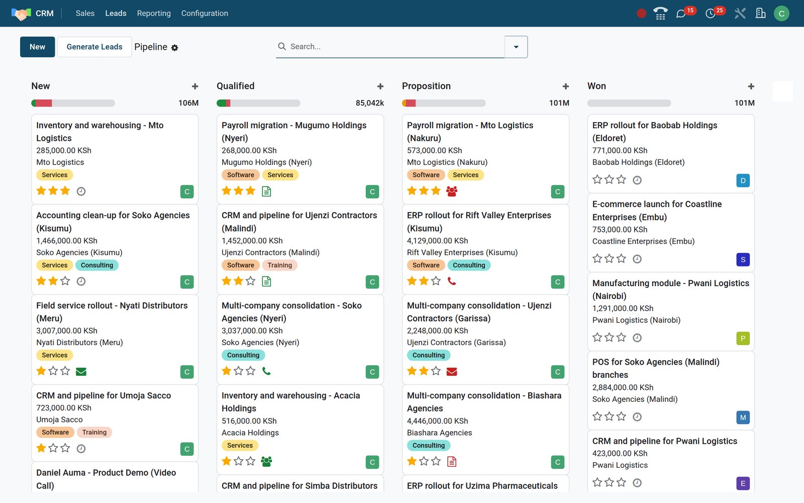 CRM in BridgeERP