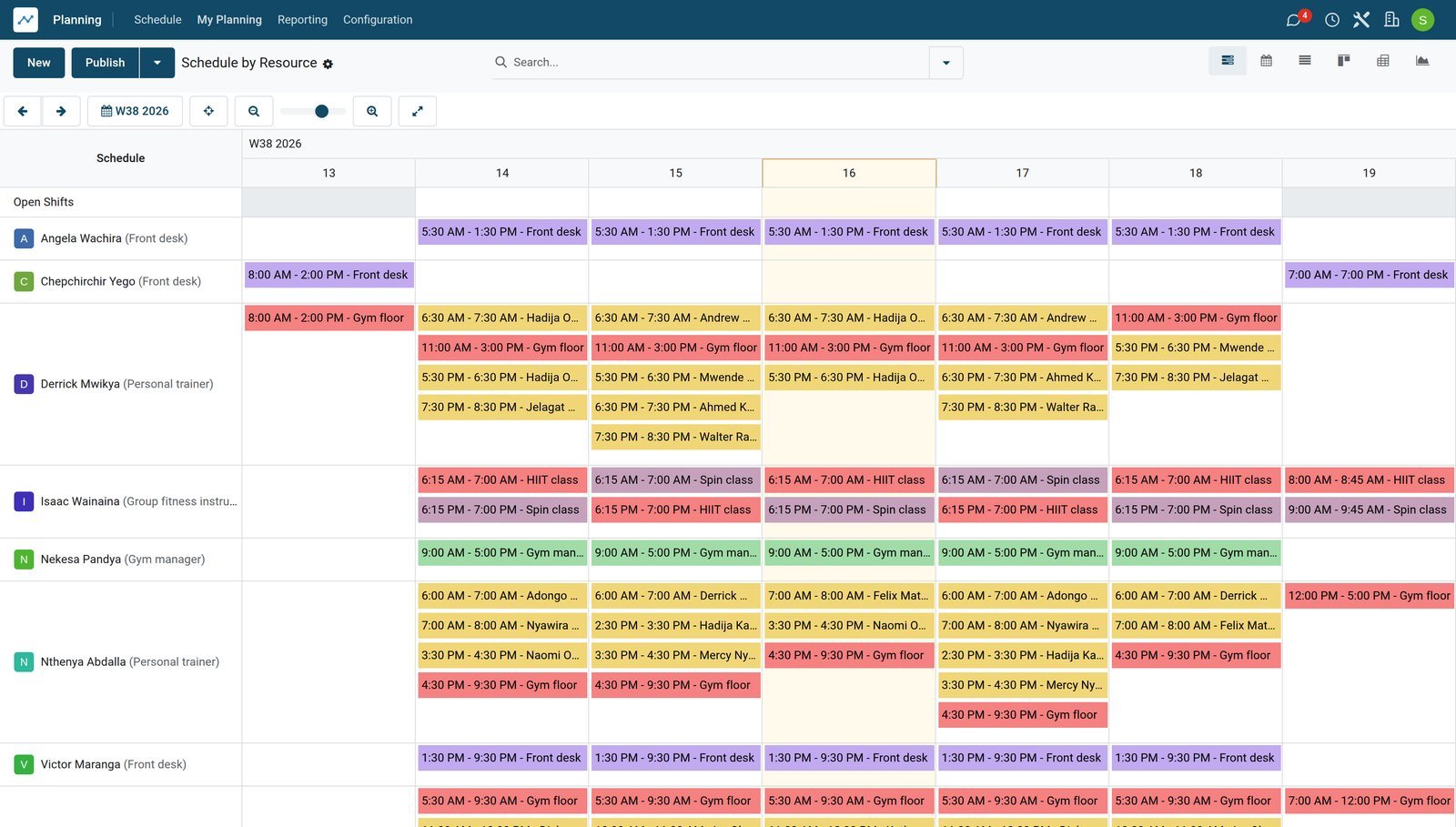 Planning in BridgeERP: Plan every shift, person and machine on one schedule