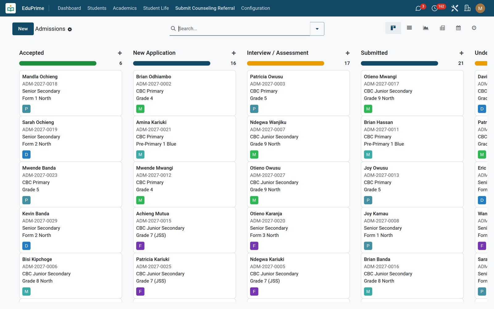 EduPrime Core: From application to alumni