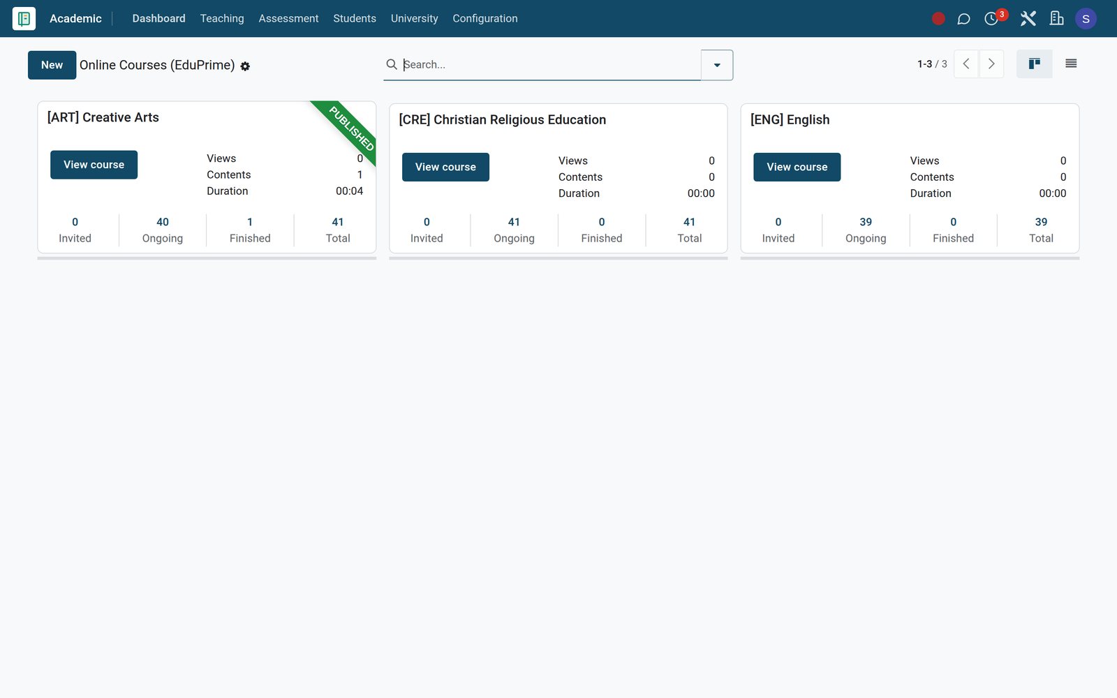 EduPrime eLearning in the EduPrime: Course content, assignments and online submission — included at no extra charge