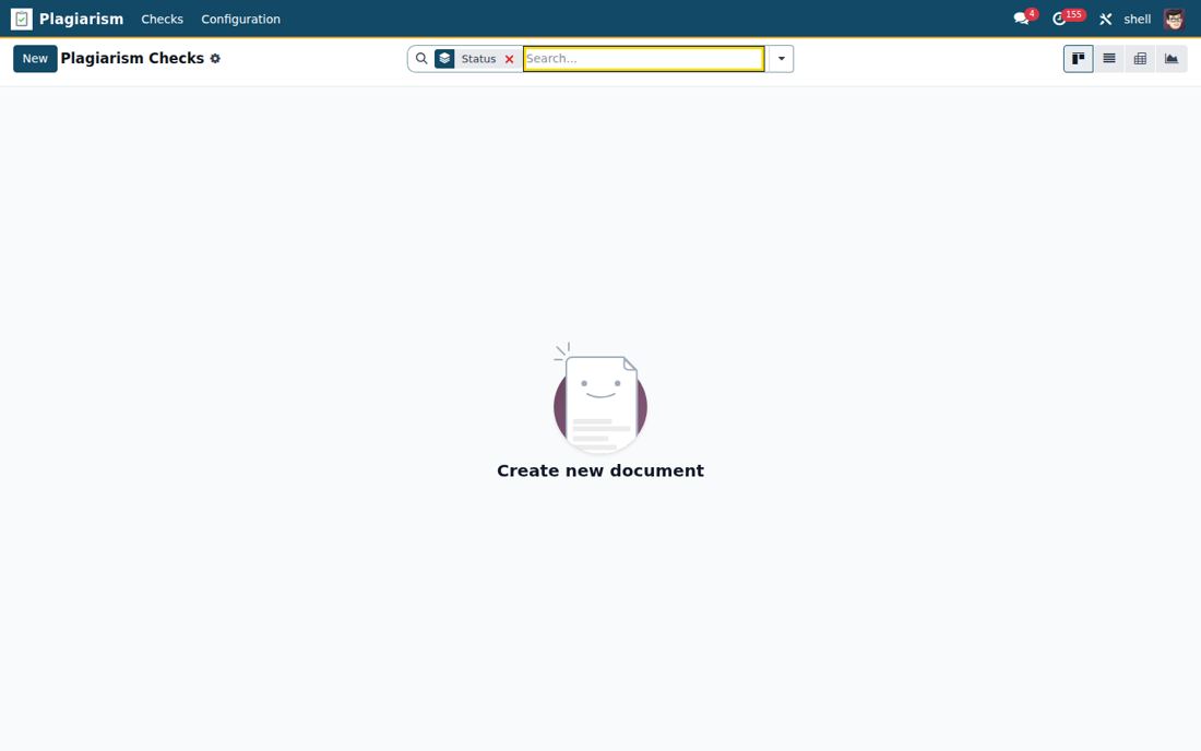 Plagiarism Check screen