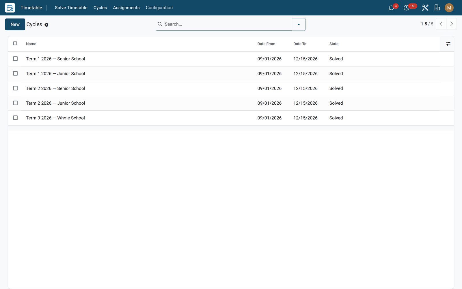 Timetable: Define it once, solve it in one click