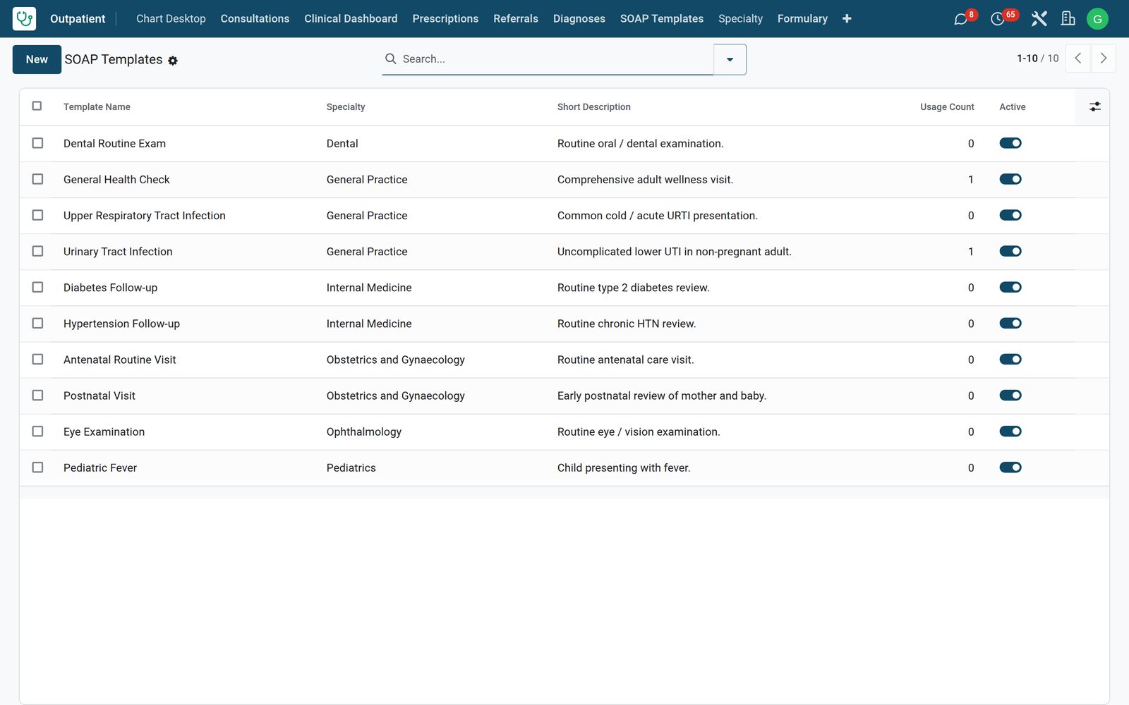 Consultation / OPD: Templates and a formulary your doctors trust