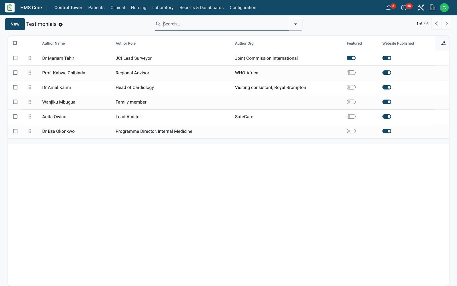 Patient Portal: Trust on the homepage