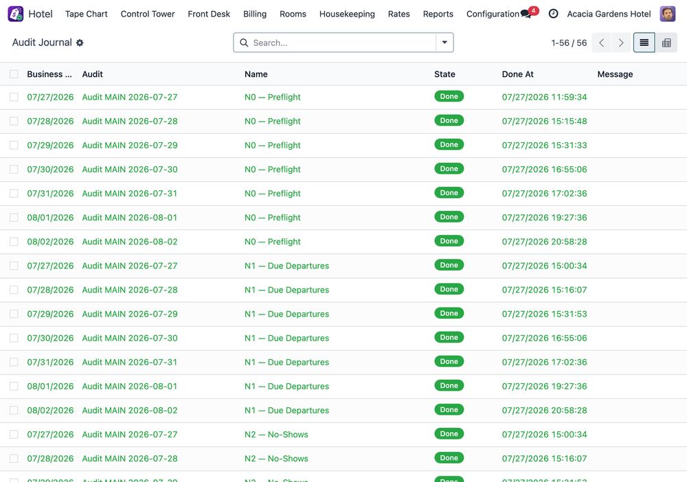 Billing, Folios & Night Audit — Every charge, every night, accounted for