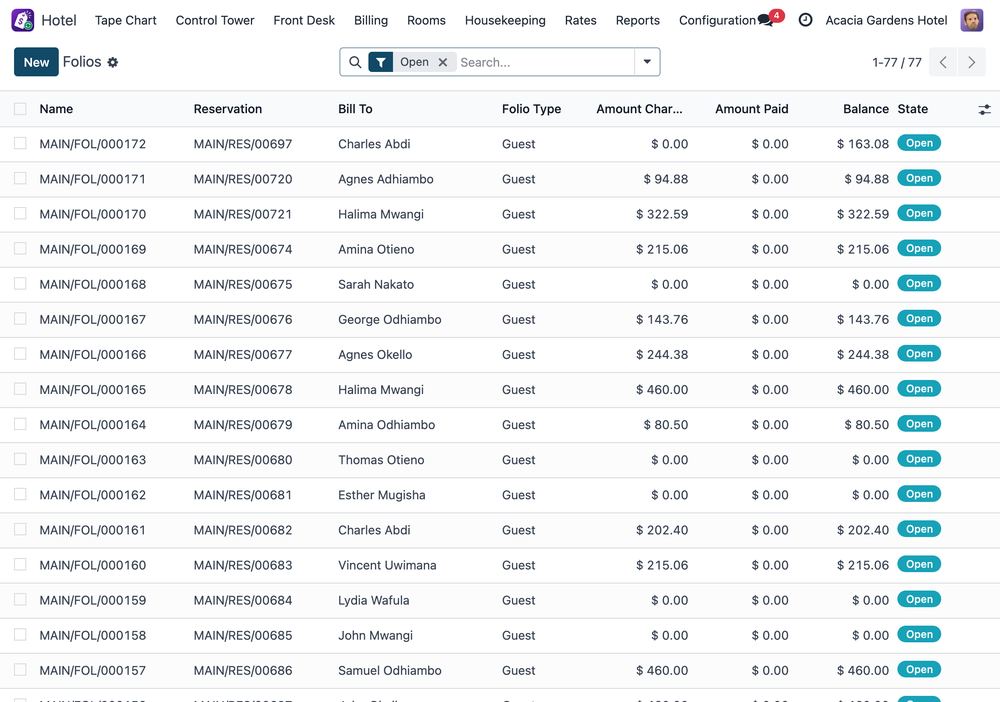 Billing, Folios & Night Audit — Every feature in this app