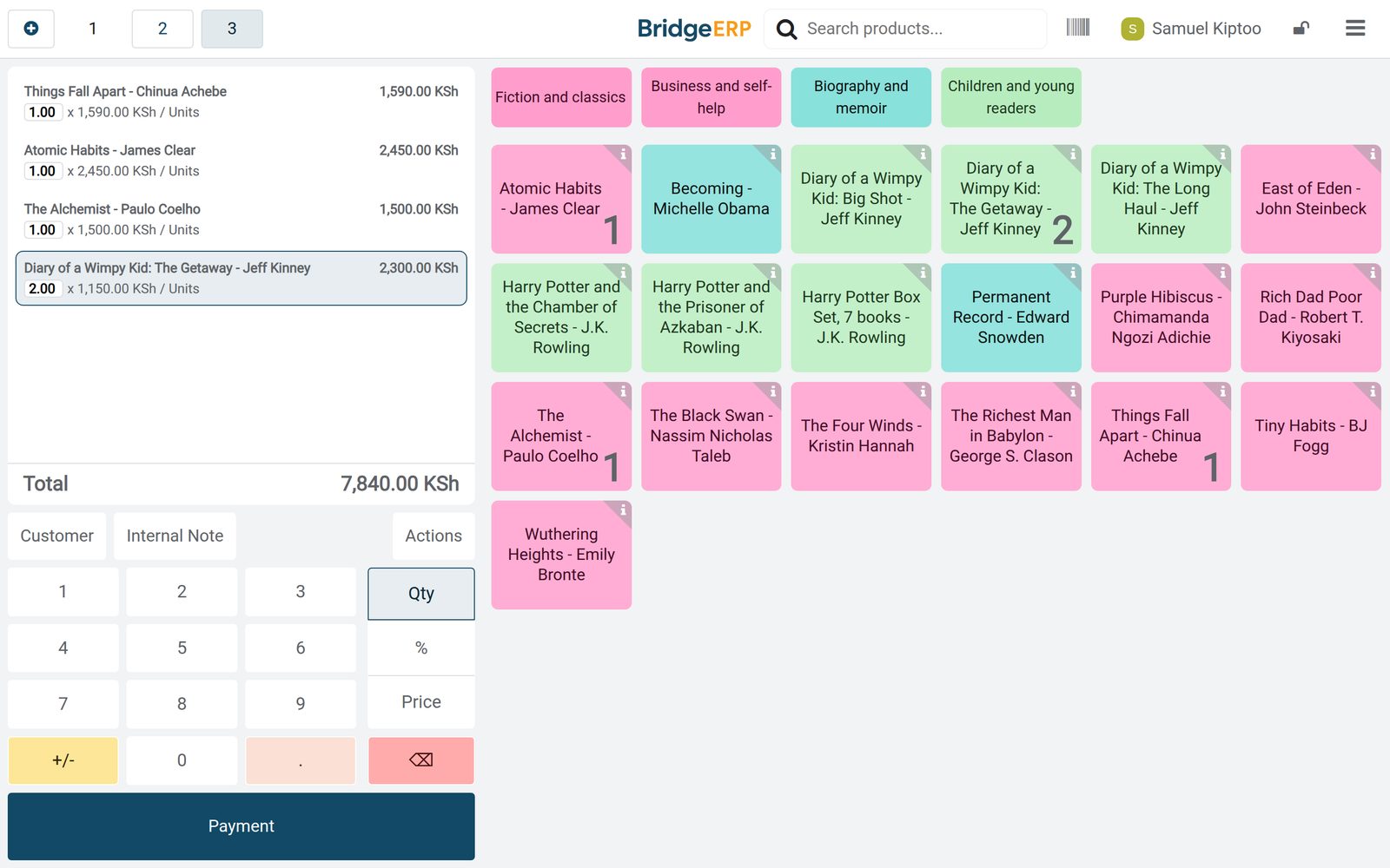 BridgeERP for bookstore: ISBN barcodes, special orders and reader rewards for bookshops