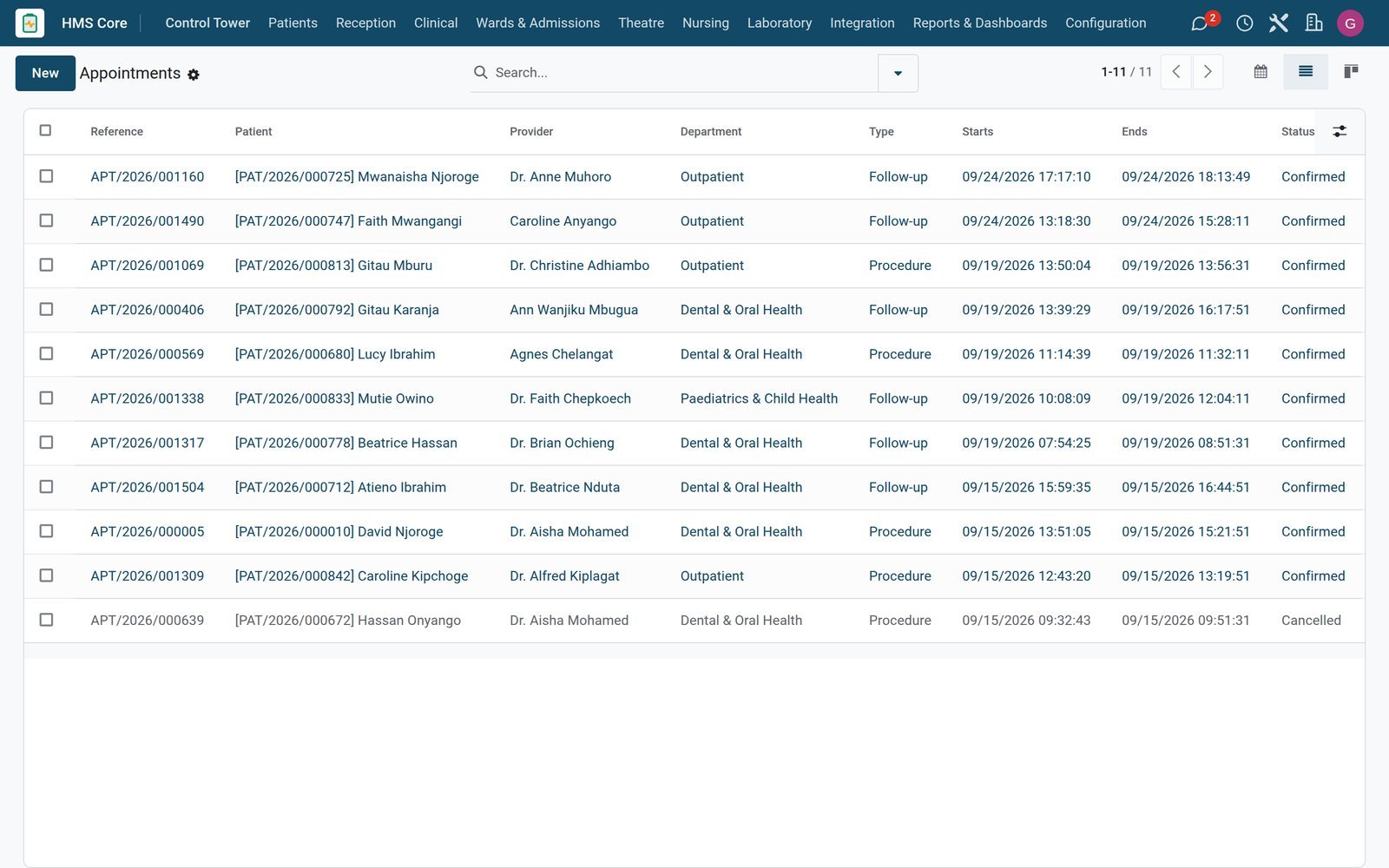 BridgeERP for doctors & clinics: Appointments, charts and prescriptions for doctors and clinics