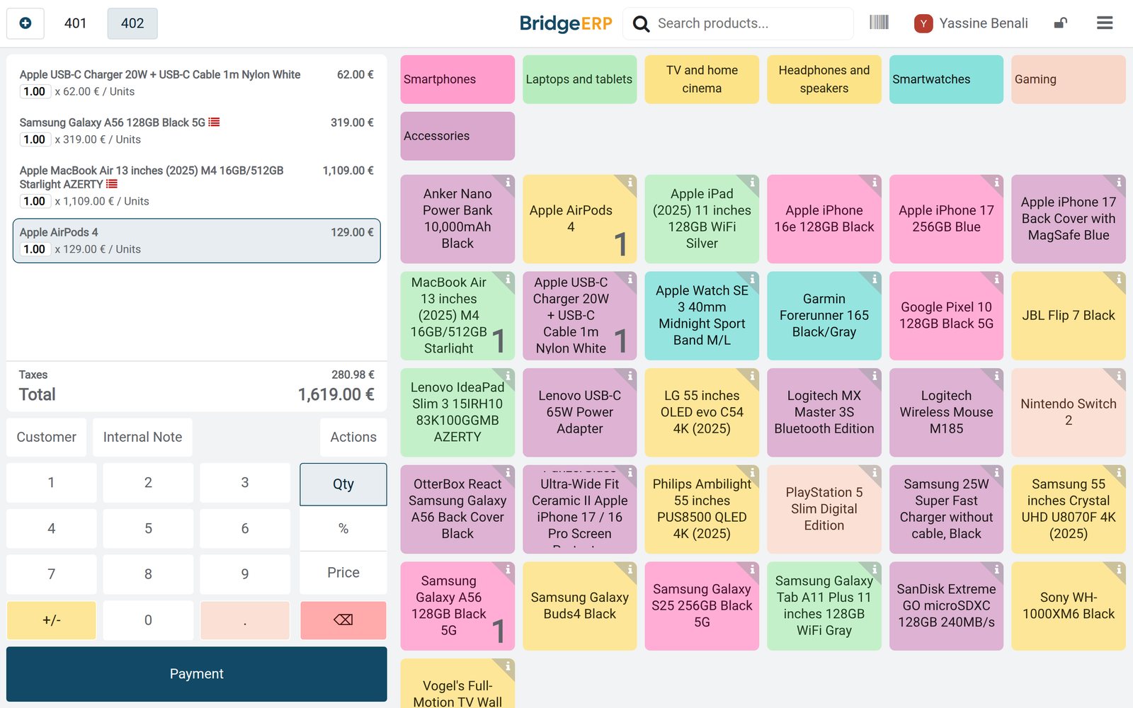 BridgeERP for electronics store: Serial numbers, repairs and returns for electronics stores
