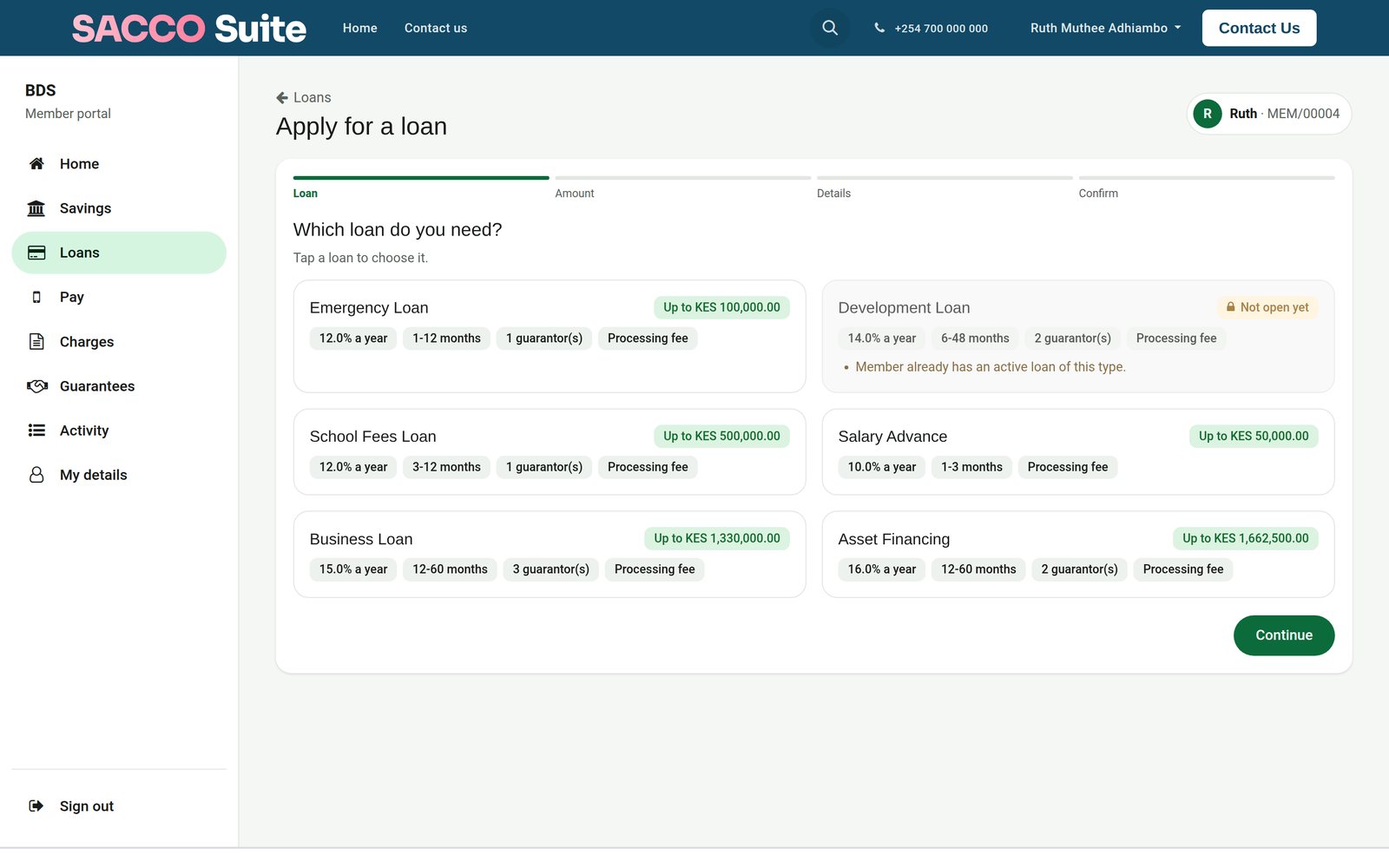 Member Portal: Apply with the limit in view