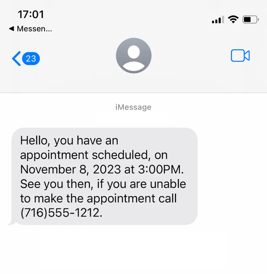 SMS Reminder